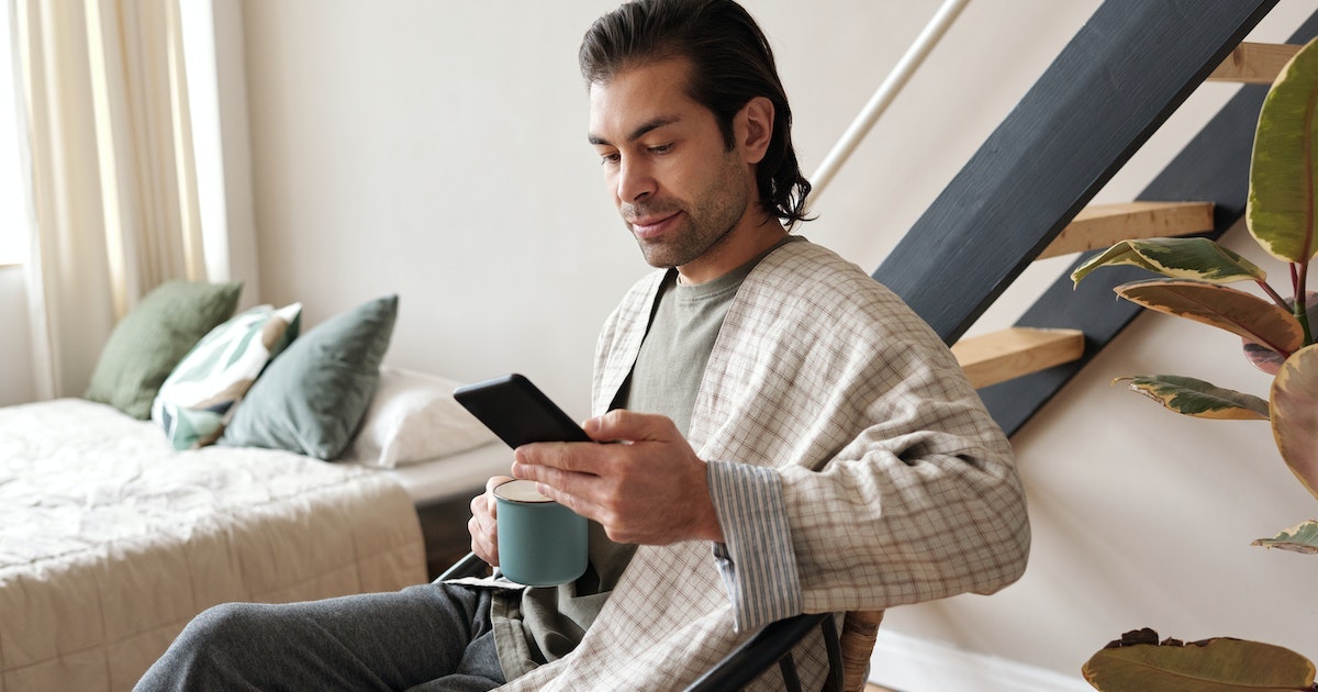 man selling on social media